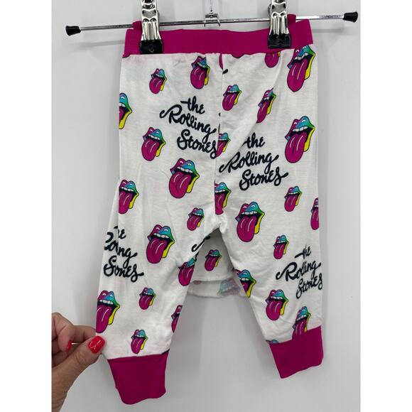 Rowdy Spout Bamboo 2 pc Rolling Stones Pajama Set Size 3-6 Months - Picture 4 of 5